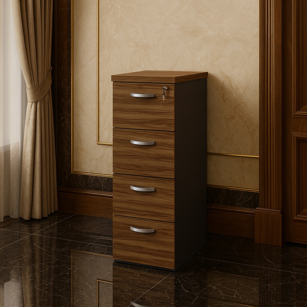 Arquivo 4 Gavetas Pasta Suspensa - Cor Nogal/Preto - 1213 - Imagem 2