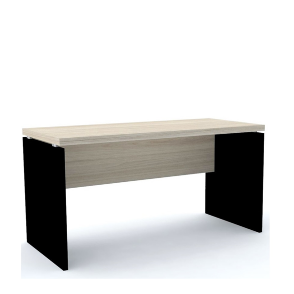Mesa reta pé painel 1,20x0,60 s/gavetas cor casablanca/Preto Pandin - 1301