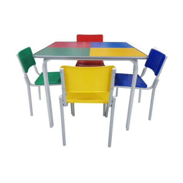 Conjunto QUADRADO 4 Cadeiras FORMICADA INFANTIL 2 a 5 Anos MR PLAST - 4109 - Image 3