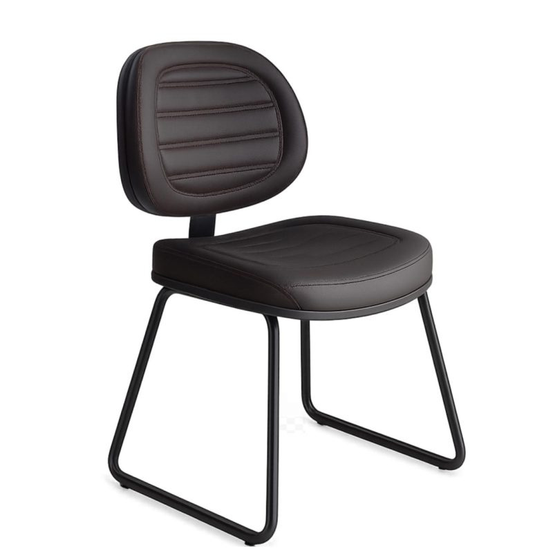 Cadeira Executiva Costurada Fixa Base "Trapézio" - Cor Preta - Móveis Supremo - 9910