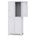 Roupeiro de Aço Cinza com 04 Portas Grandes Pés em Aço - 3207