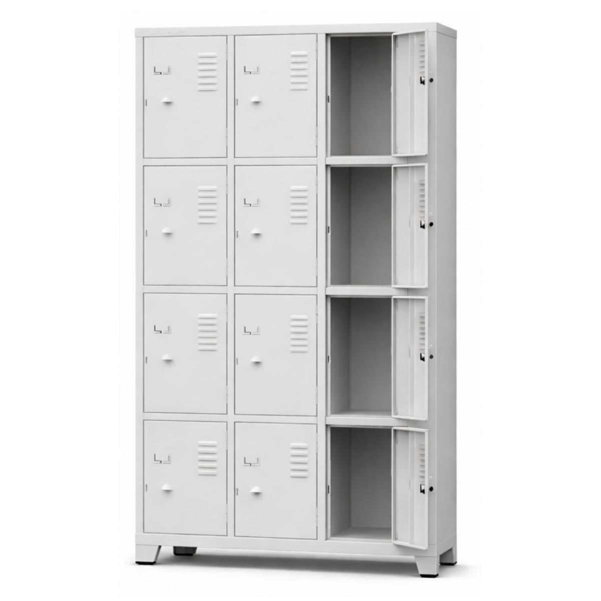 Roupeiro de Aço Cinza 12 Portas Pés em Aço – 3203