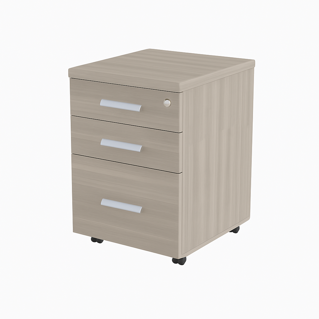 Gaveteiro Volante 03 Gavetas - 0,70x0,46x0,45m - Cor Fresno Sbiancatto - Marzo Vitorino - 1007 - Imagem 3