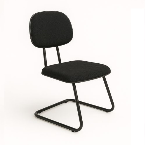 Cadeira Secretária '' S '' – Corino Preto – Móveis Supremo - 9903