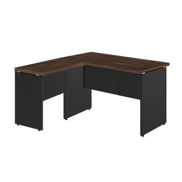 Mesa de Escritório em L (Mesa 1,50m + Mesa Auxiliar) – Sem Gavetas – MARSALA/PRETO –1108 - Imagem 2