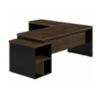 Mesa PEDESTAL com MESA AUXILIAR 1,92×1,60m – Marsala/Preto – 1114