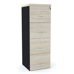 Arquivo 04 Gavetas cor casablanca/preto - Pandin - 1321