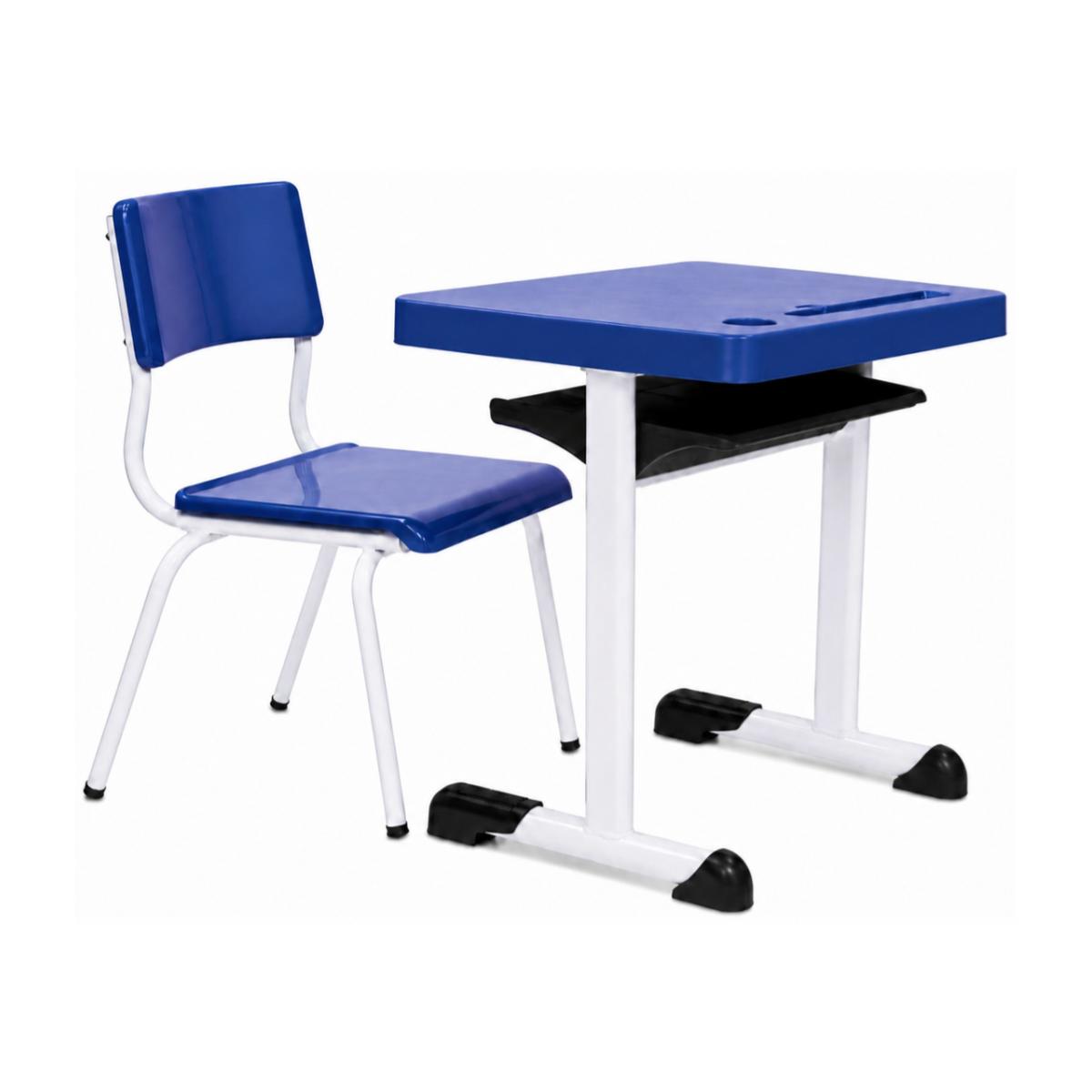 Kit Escolar Individual (Mesa e Cadeira) – INFANTIL 03 a 06 Anos – Cor Azul - 4101