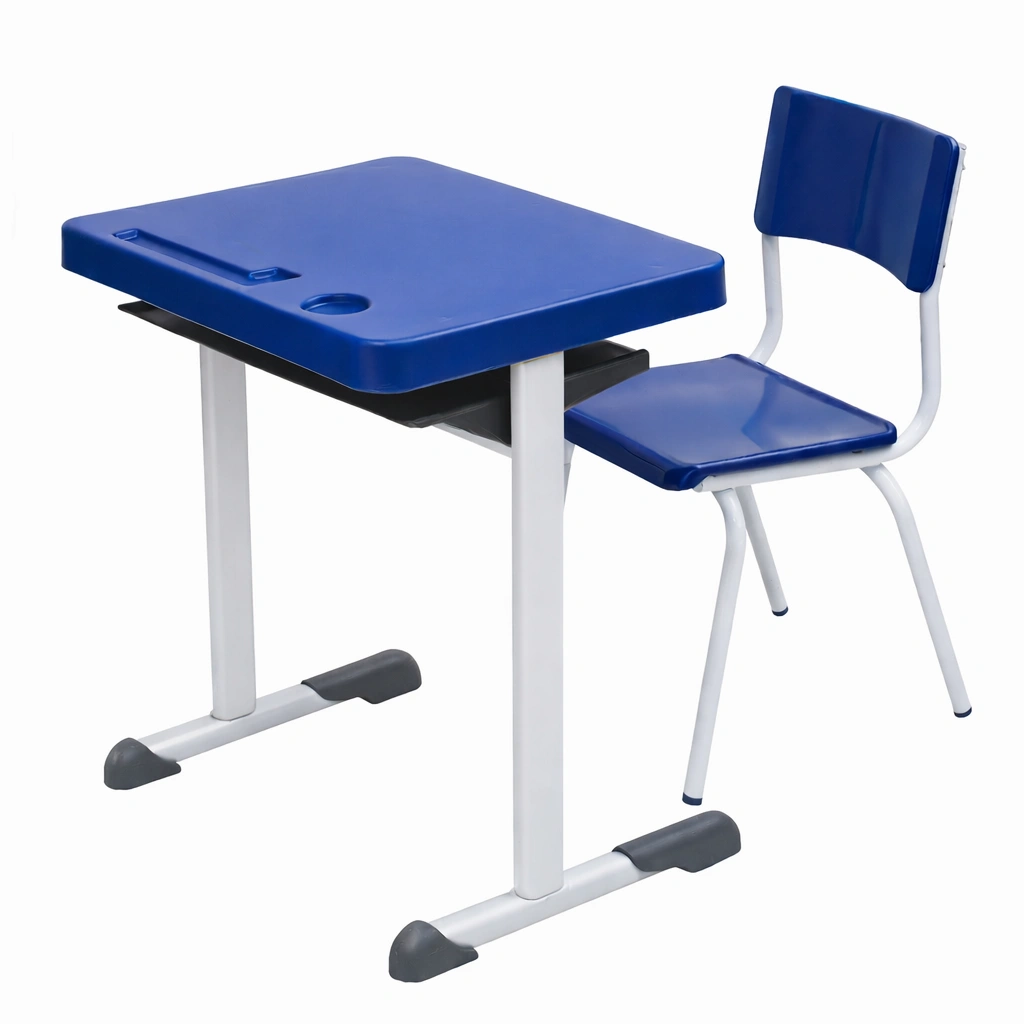 Conjunto Escolar Individual – (Mesa e Cadeira) – JUVENIL 06 a 09 Anos - Cor Azul - 4113