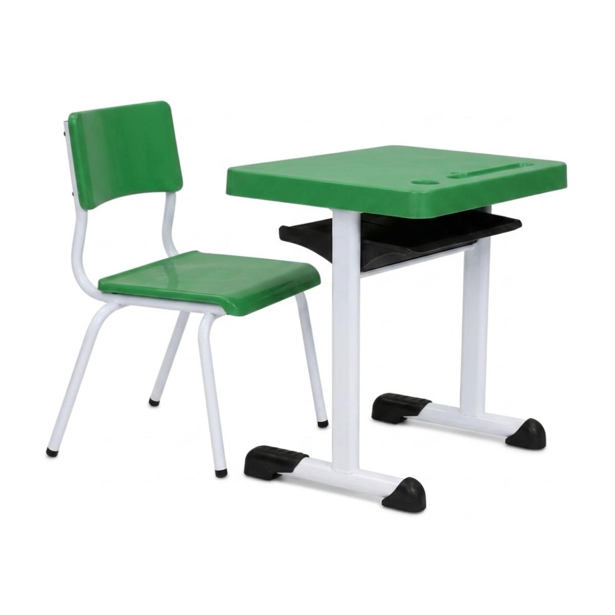 Conjunto Escolar Individual – (Mesa e Cadeira) – JUVENIL 06 a 09 Anos – Cor Verde - 4114