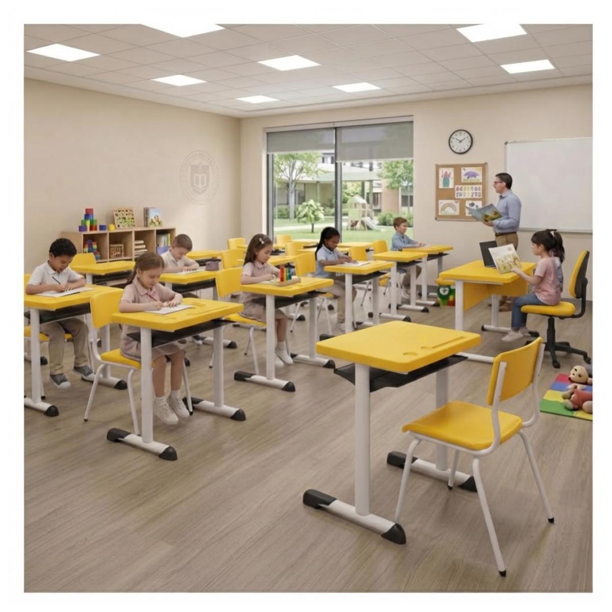 Kit Escolar Individual (Mesa e Cadeira) – INFANTIL 03 a 06 Anos - Cor Amarelo - 4103 - Imagem 4