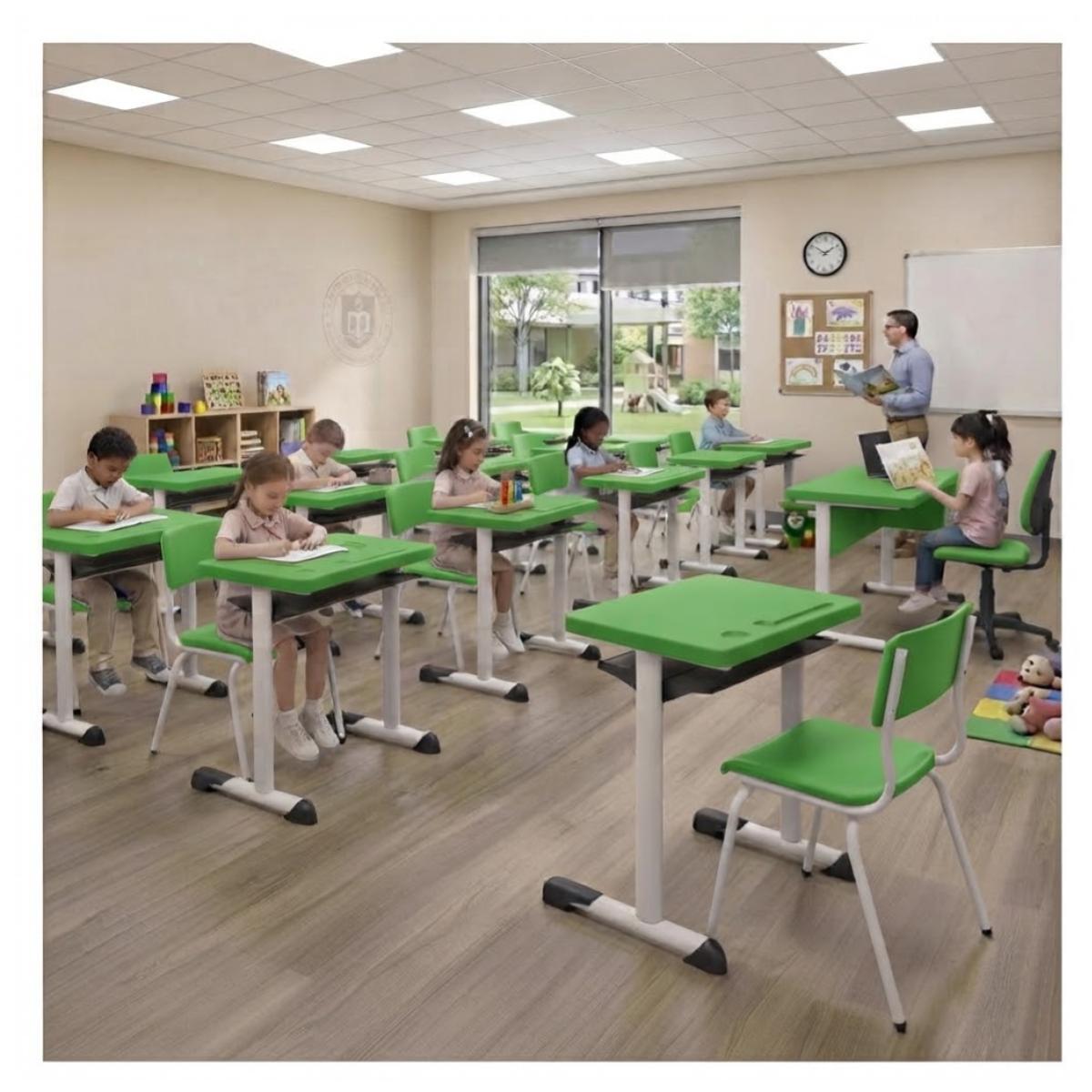 Kit Escolar Individual (Mesa e Cadeira) – INFANTIL 03 a 06 Anos - Cor Verde - 4102 - Imagem 7