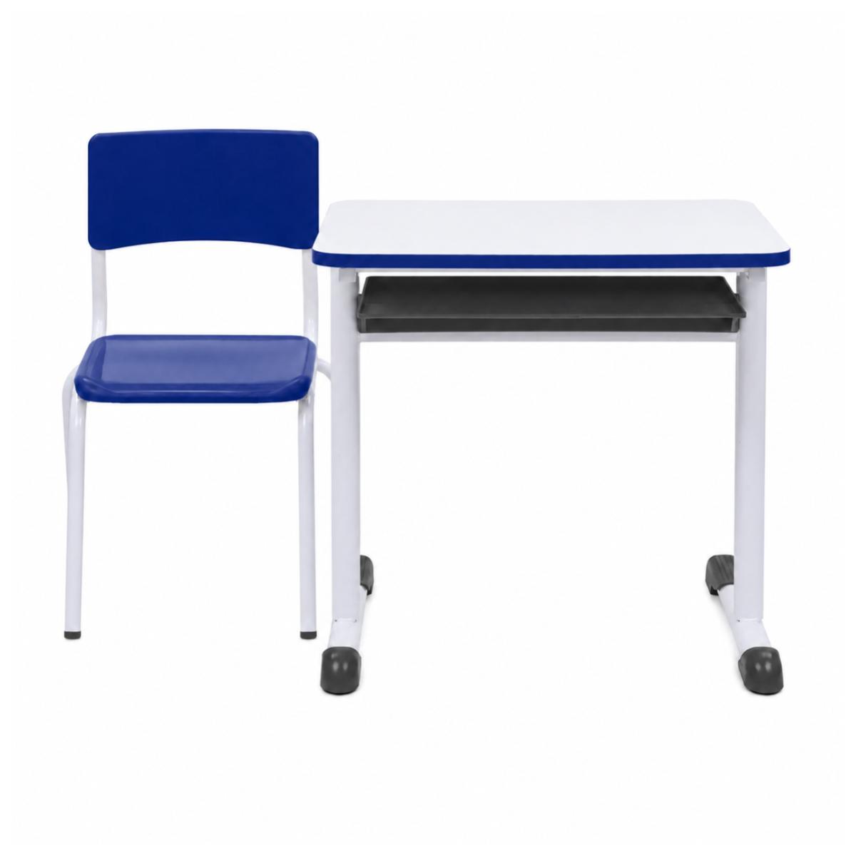 Conjunto Escolar Individual – (Mesa e Cadeira) – INFANTIL – MDF – Cor Azul - 4105 - Imagem 10