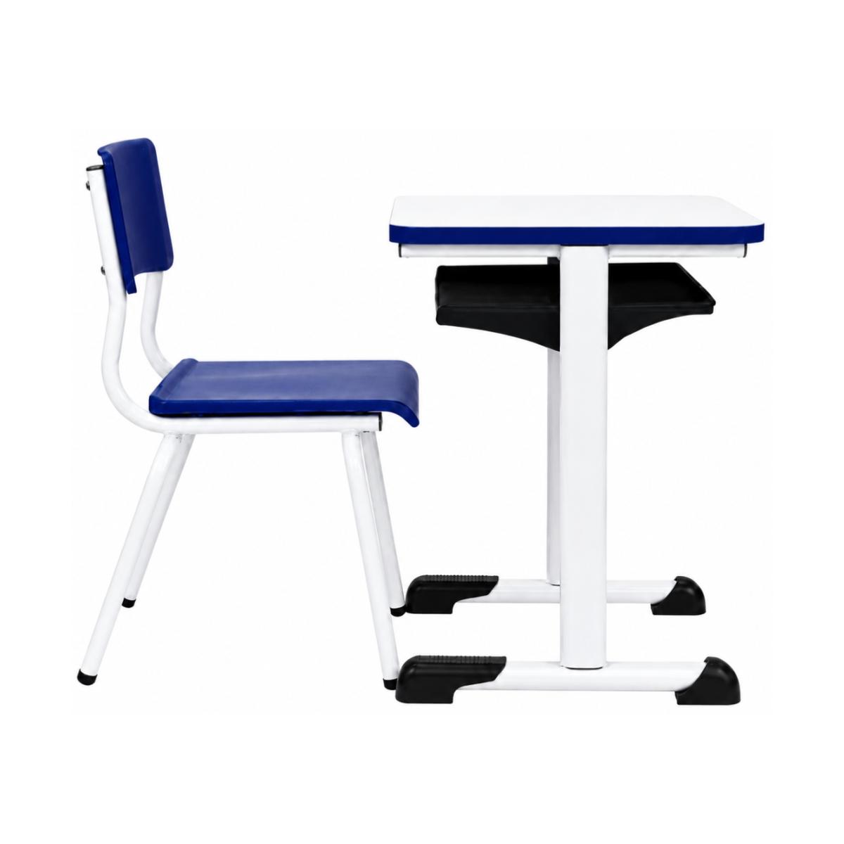 Conjunto Escolar Individual – (Mesa e Cadeira) – INFANTIL – MDF – Cor Azul - 4105