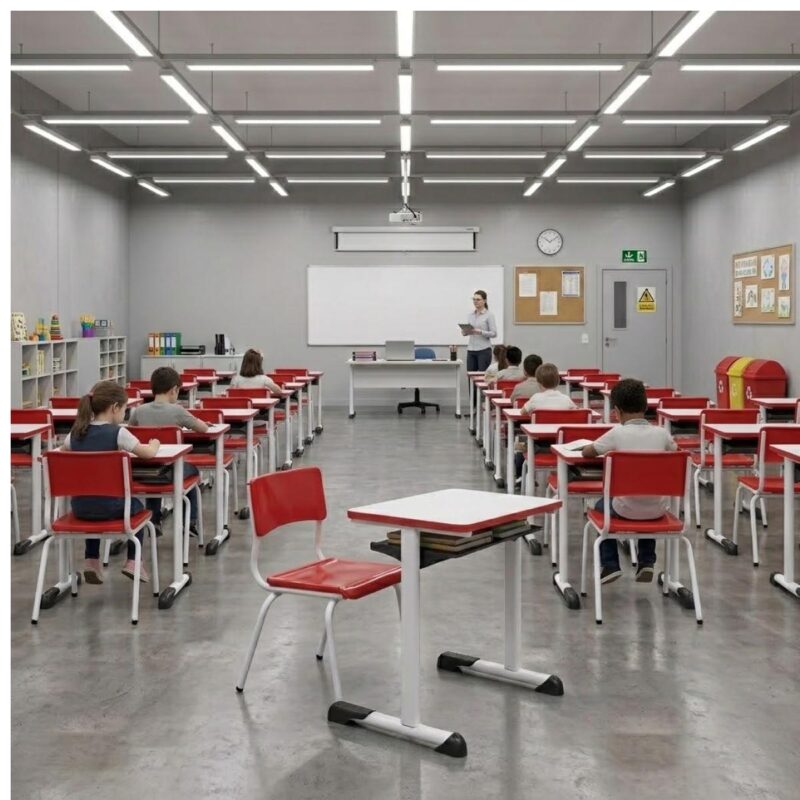 Conjunto Escolar Individual – (Mesa e Cadeira) – INFANTIL – MDF – Cor Vermelho - 4107 - Imagem 8