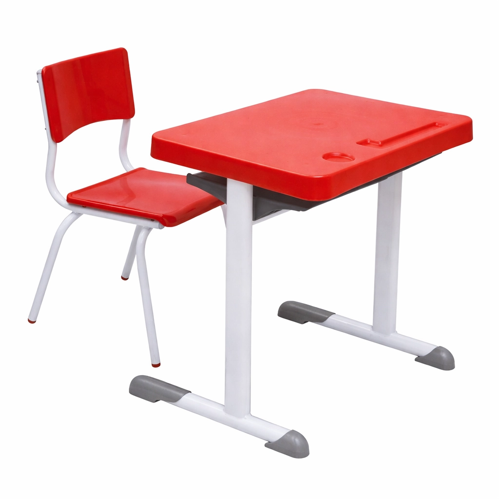 Conjunto Escolar Individual (Mesa e Cadeira) – INFANTIL 03 a 06 Anos - Cor Vermelho - 4104 - Imagem 2