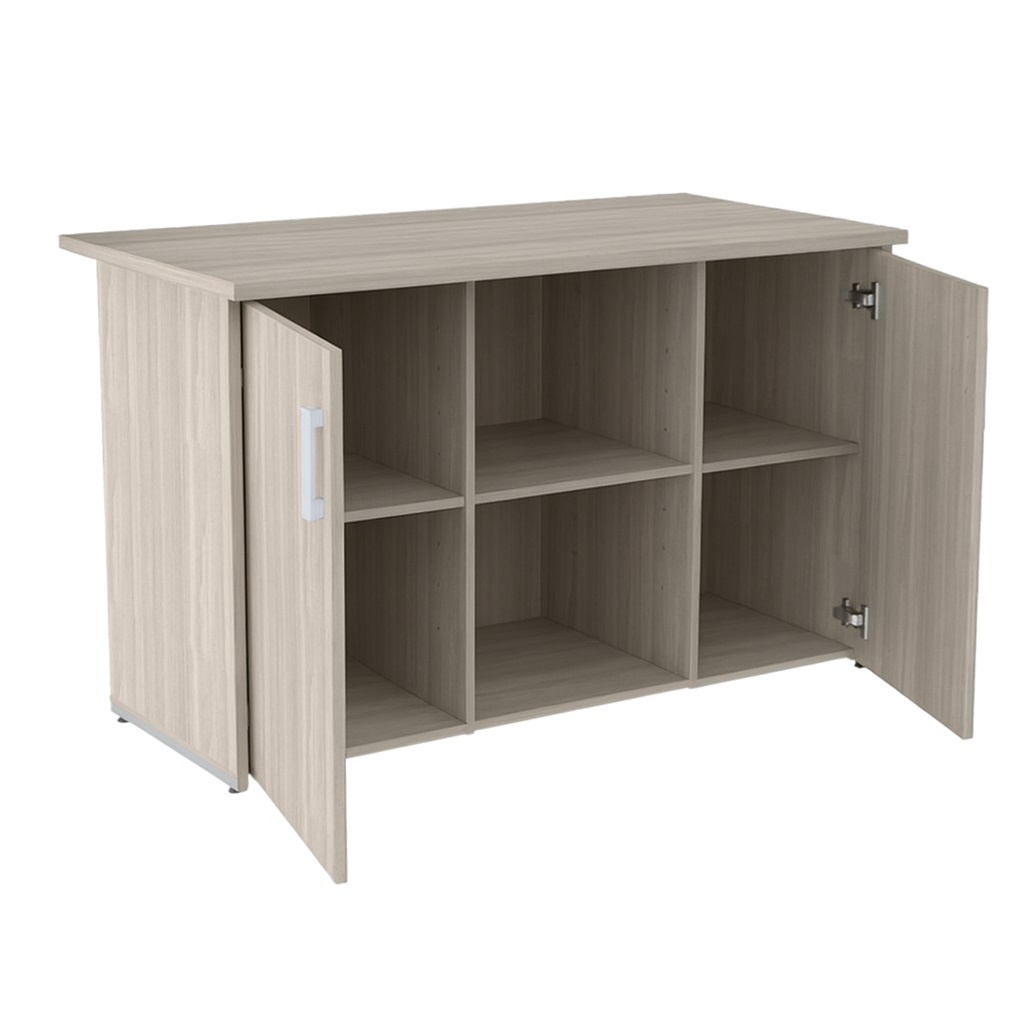 Armário Baixo Credenza com 2 Portas - Cor Fresno Sbiancatto