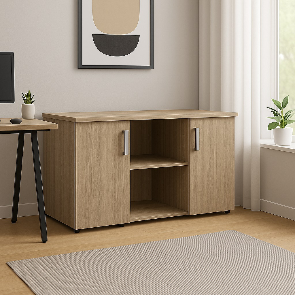 Armário Baixo Credenza com 2 Portas - Cor Fresno Sbiancatto - Marzo Vitorino - 1009 - Imagem 4