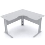 Mesa Estação de Trabalho em “L” Cinza 1,20×1,20m s/ gavetas – Cor CINZA - 1416