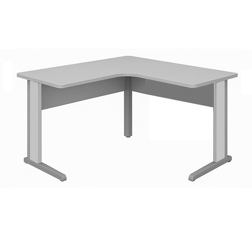 Mesa Estação de Trabalho em “L” Cinza 1,20×1,20m s/ gavetas – Cor CINZA - 1416