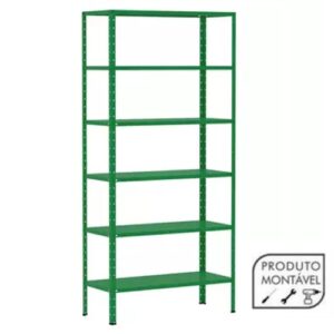 Estante de Aço Verde 176x92x30 6 bandejas chapa 26 - 3021