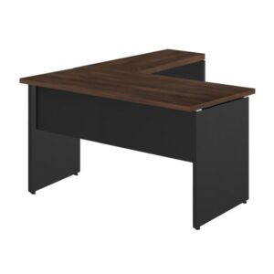 Mesa em “L” (Mesa 1,70m + Mesa Auxiliar) c/ 02 Gavetas – – Marsala / Preto - 1160