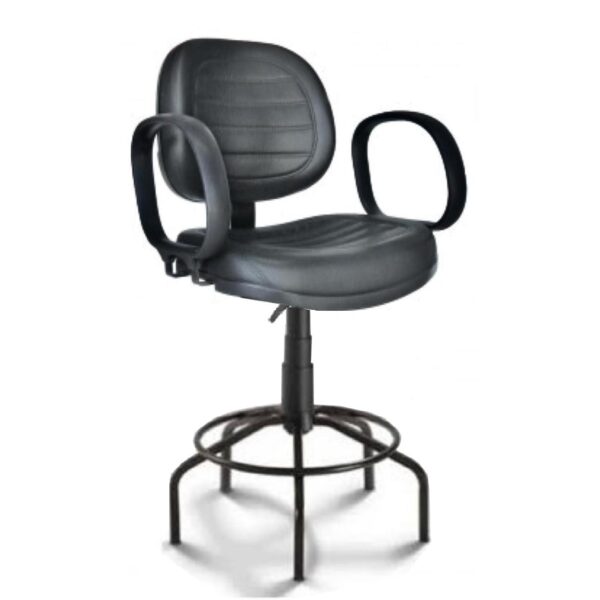 Cadeira Caixa Executiva Costurada Braço Corsa – (Aranha MARTIFLEX) – Cor Preta – 2512