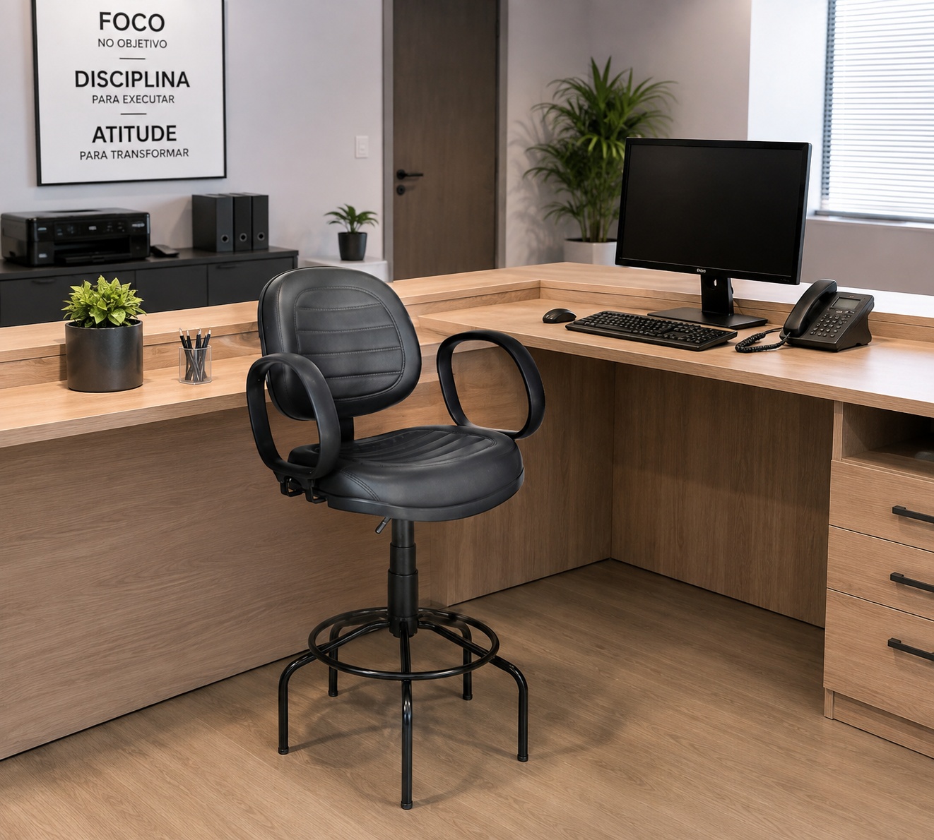Cadeira Caixa Executiva Costurada Braço Corsa – (Aranha MARTIFLEX) – Cor Preta – 2512 - Imagem 2