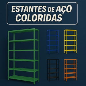 Estantes de Aço Coloridas
