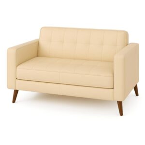 Poltrona para Escritório ROMA 03 Lugar – Corino – Cor AREIA - 5109