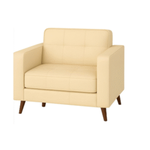 Poltrona para Escritório ROMA 01 Lugar – Corino – Cor AREIA - 5106