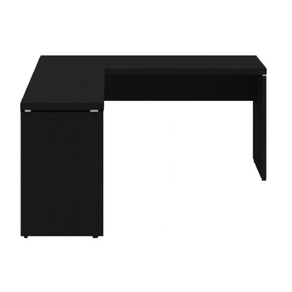 Mesa em L PÉ PAINEL (Mesa 1,50m + Mesa Auxiliar) – S/ Gavetas – PRETO / PRETO - 1474 - Imagem 3