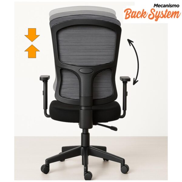 Cadeira de Escritório Tela PRYUS Back System – Cor Preto - 2424 - Imagem 4