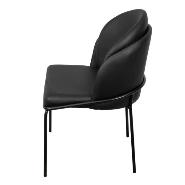 Cadeira Denali alcochoada revestida no corino base em aço reforçado - Cor Preto - 7205 - Imagem 2