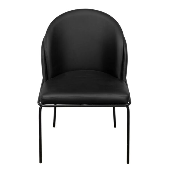 Cadeira Denali alcochoada revestida no corino base em aço reforçado - Cor Preto - 7205 - Imagem 3