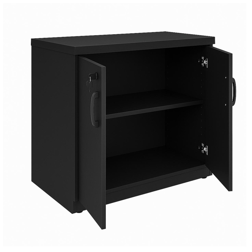 Armário Baixo com 02 Portas executivo – 0,80×0,42×0,75m – Cor PRETO - 1484 - Imagem 3