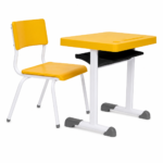 Conjunto escolar individual (Mesa e Cadeira) Juvenil 6 a 9 anos Juvenil - cor Amarelo - 4185
