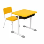 Conjunto escolar individual (Mesa e Cadeira) Juvenil 6 a 9 anos Juvenil - cor Amarelo - 4185