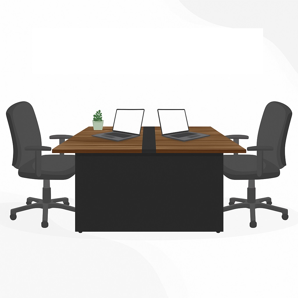 Mesa Plataforma dupla s/ Div.1,20X1,32 Nogal/Preto - 1229.1 - Imagem 2