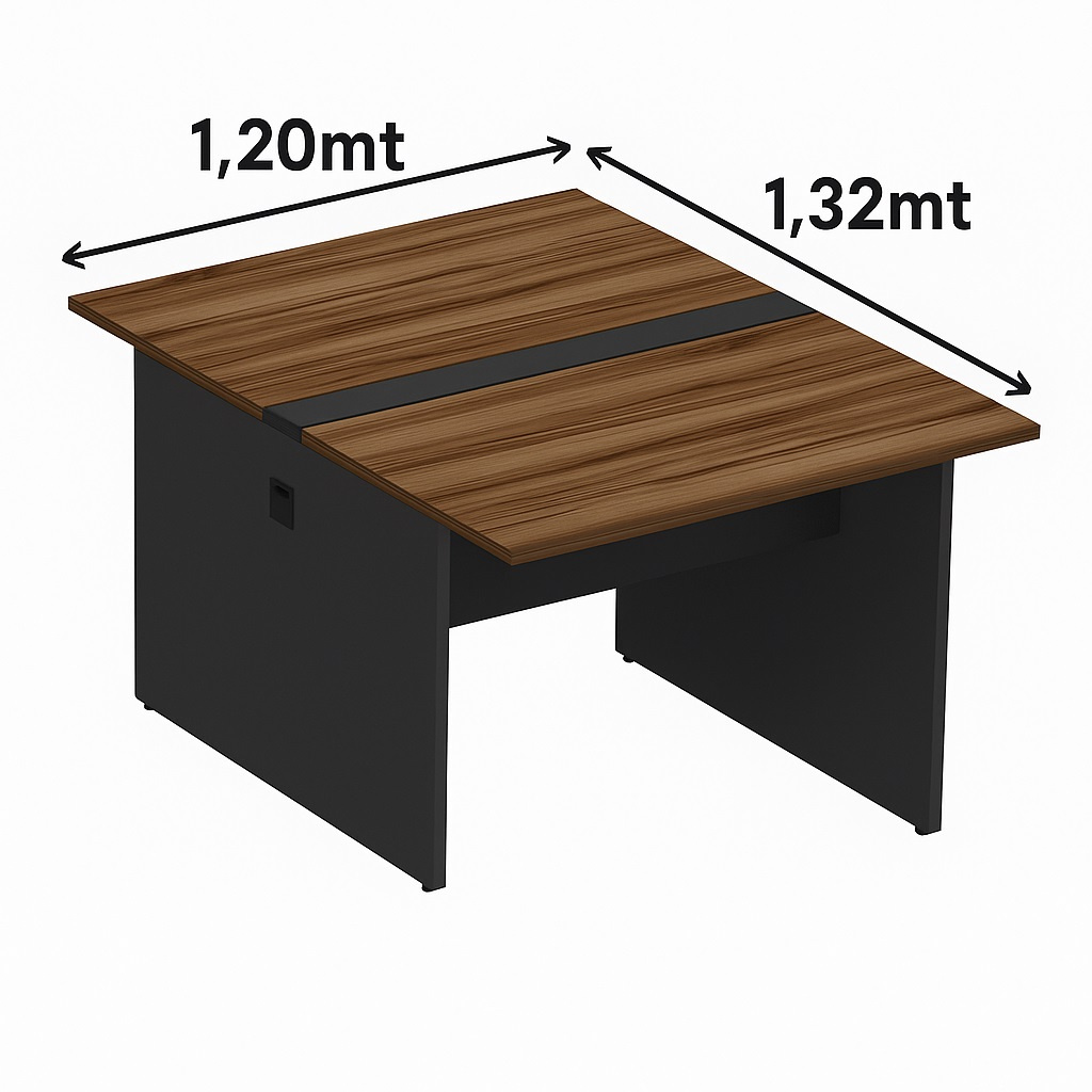 Mesa Plataforma dupla s/ Div.1,20X1,32 Nogal/Preto - 1229.1 - Imagem 3