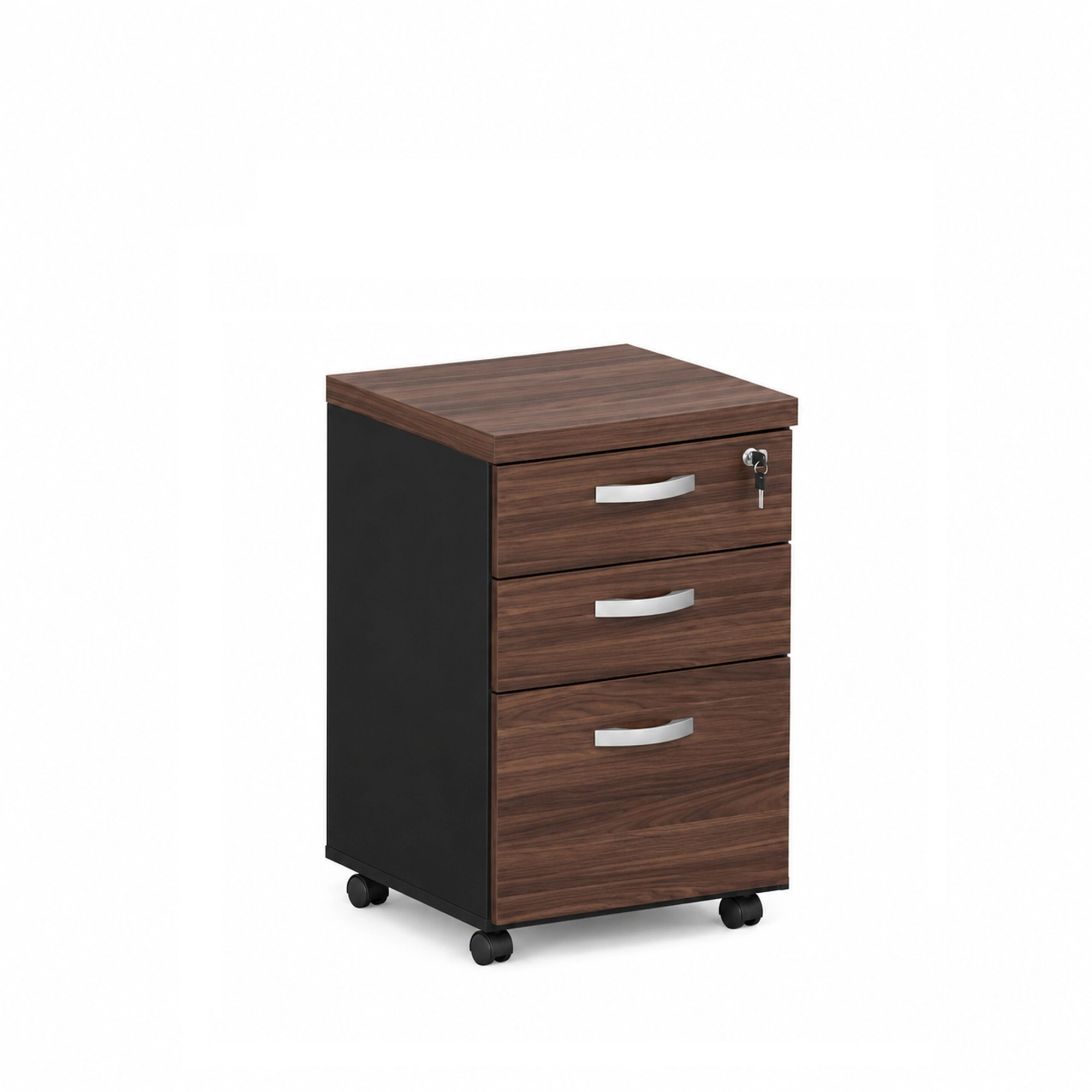 Gaveteiro Volante 03 Gavetas – 0,70×0,46×0,45m – Cor London/Preto