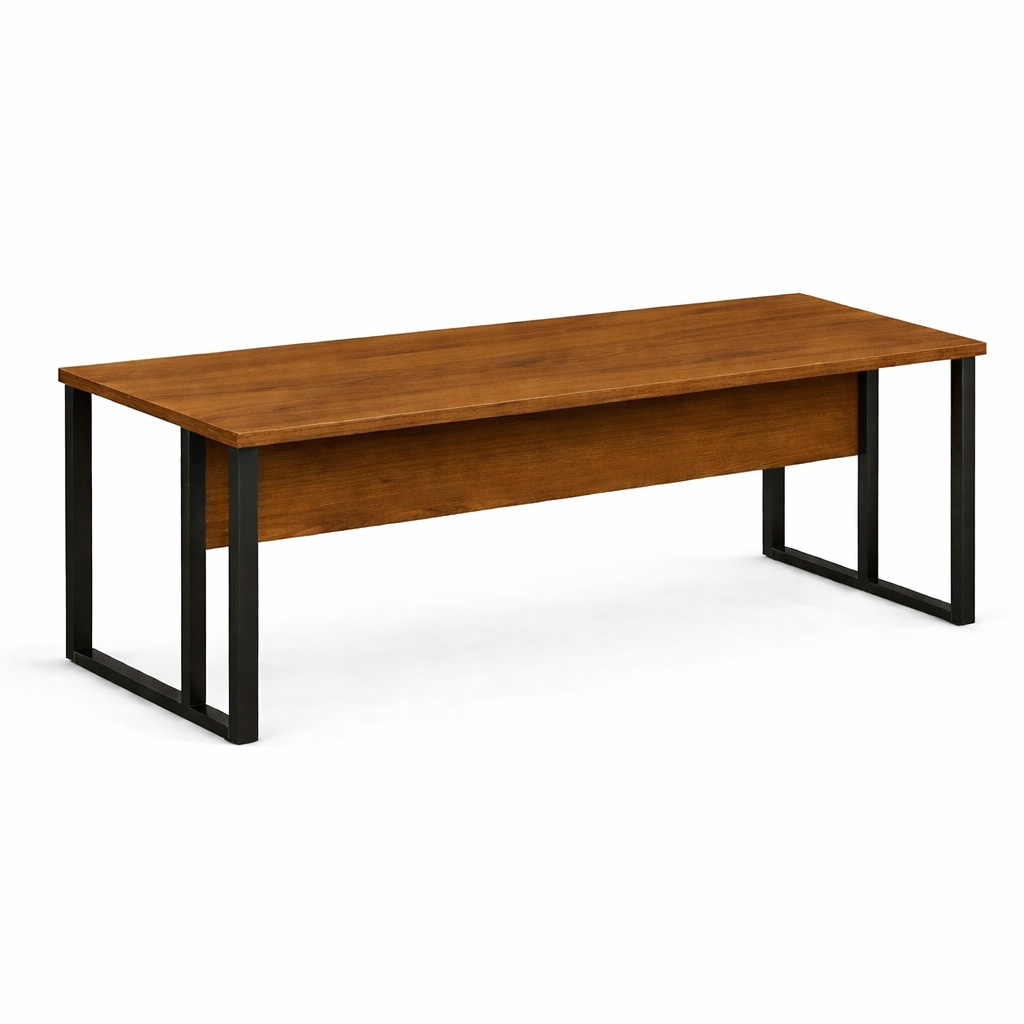Mesa de escritório Maranello M40 pé retangular 1,70X0,70m Nogal/Preto – 1216