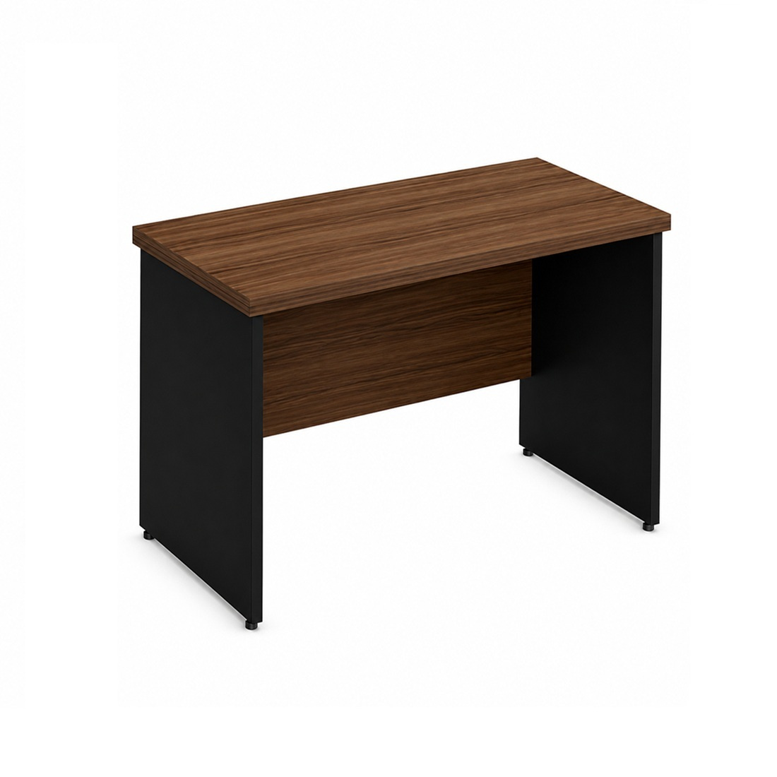 Mesa Reta Pé Painel cor Nogal/Preto sem gavetas 1,20x0,60x0,75 - 1201