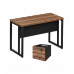 Mesa de escritório m40 pé retangular 1,20X0,60m Sevilha/Preto - C/gavetas - 1937