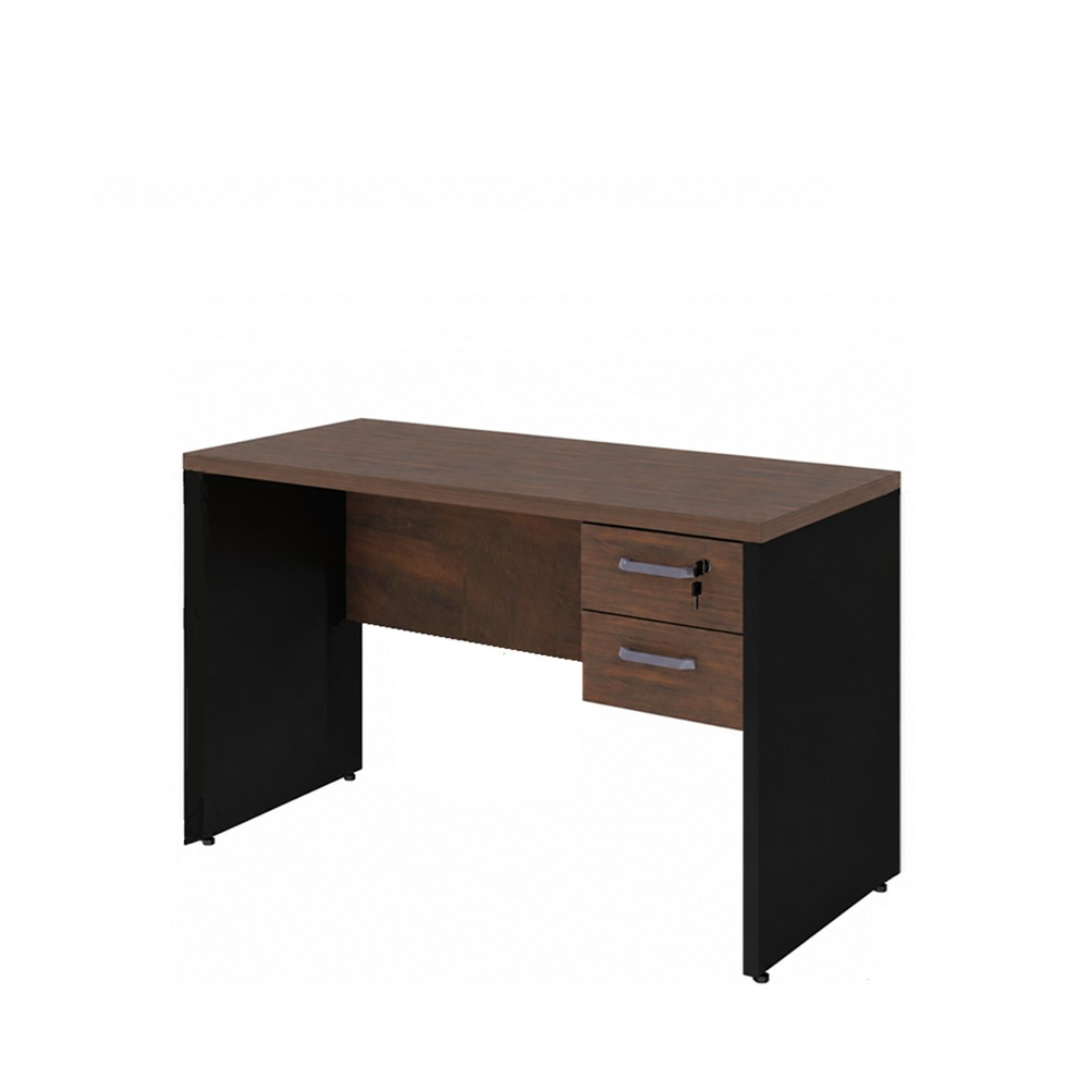 Mesa reta pé de painel cor London/Preto com gavetas Med 1,20×0,60 - 1109