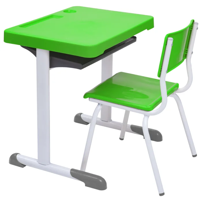 Kit Escolar Individual (Mesa e Cadeira) – INFANTIL 03 a 06 Anos – Cor Verde Limão – 4100 - Imagem 2