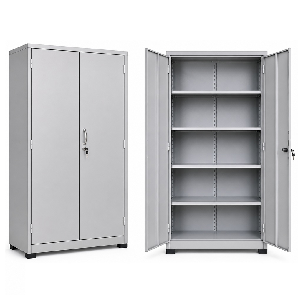 Armário de Aço Cinza com 02 portas – PA 90 – 1,98×0,90×0,40m – Chapa 26 – 3109 - Imagem 2