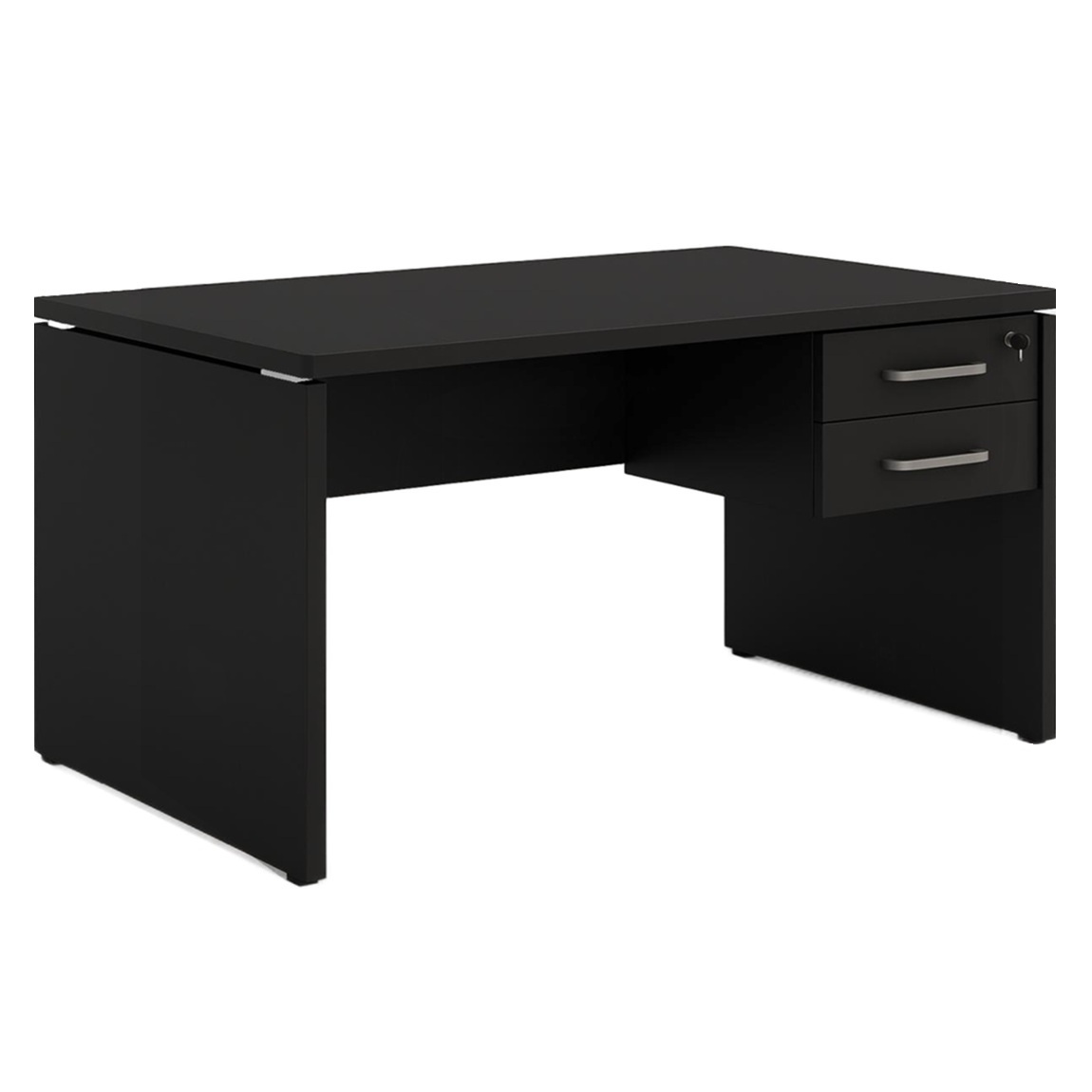 Mesa Escritório 1,70×0,70m – com Gavetas – PRETO/PRETO - 1488