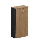 Armário de escritório Alto M30 2 Portas Nogueira/Preto - 1115