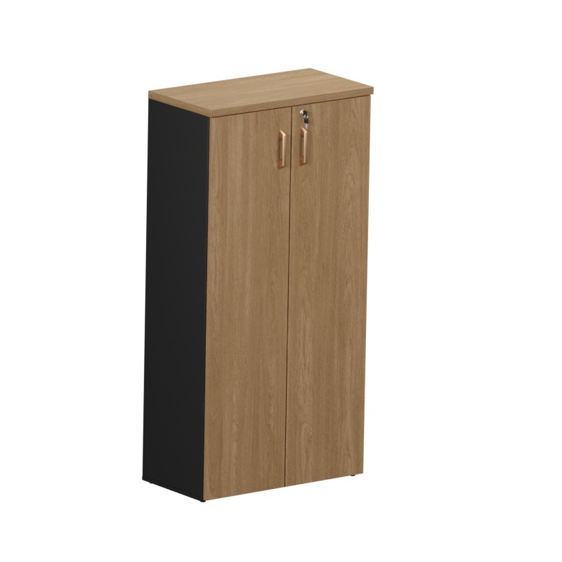 Armário de escritório Alto M30 2 Portas Nogueira/Preto - 1115